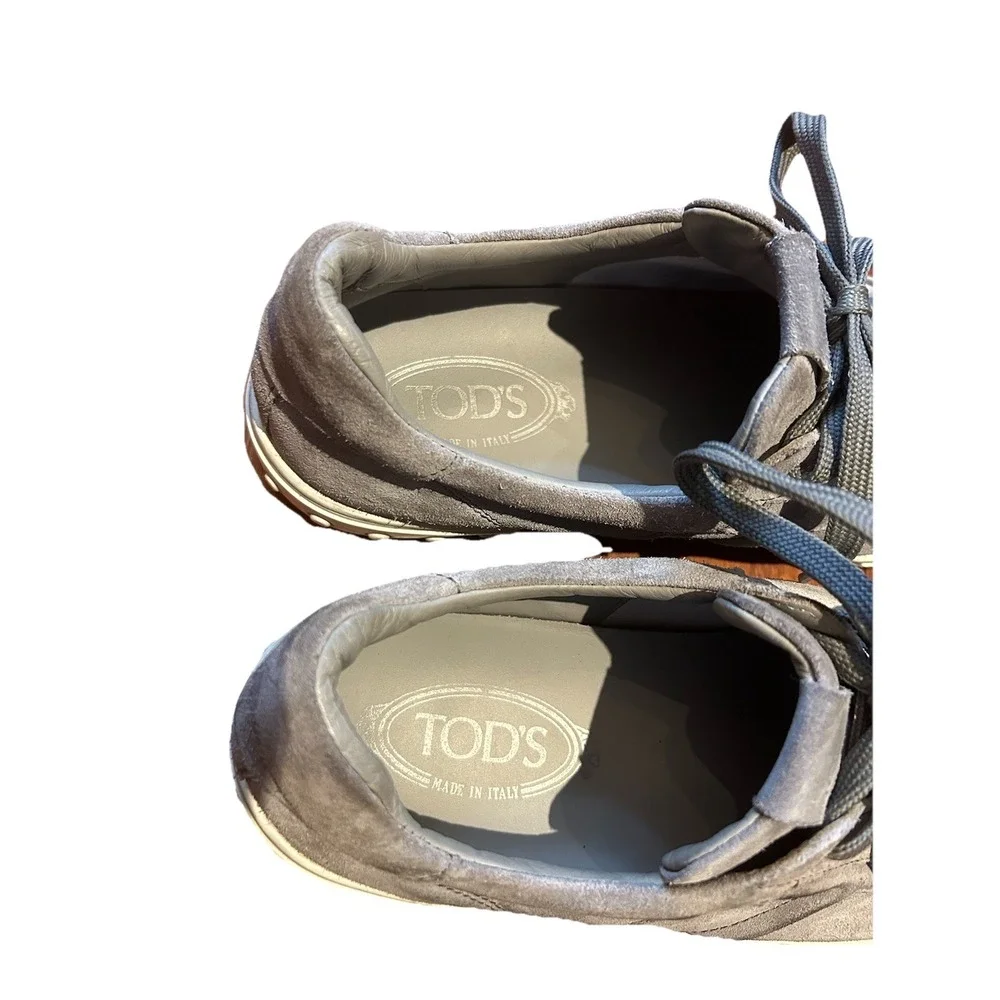 Tod's Men's Suede Sneakers Size 10.5 Gray Shoes - Picture 8 of 12